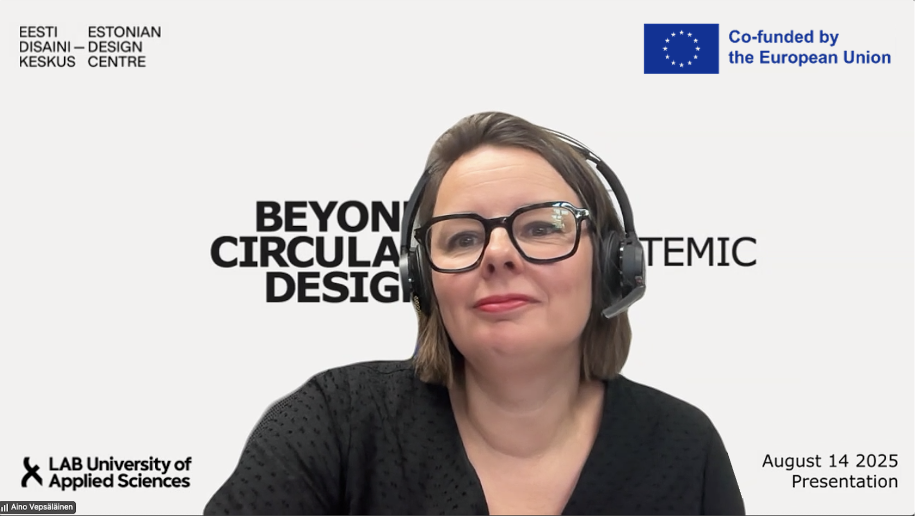 A person taking on online final event presentation