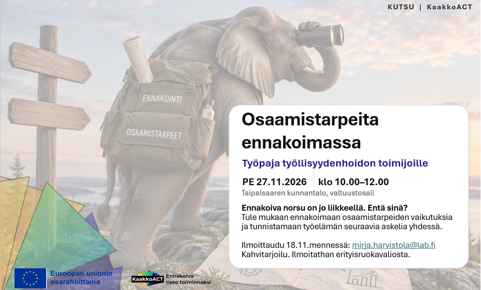 Kutsu työllisyysalueen toimijoille ennakointityöpajaan