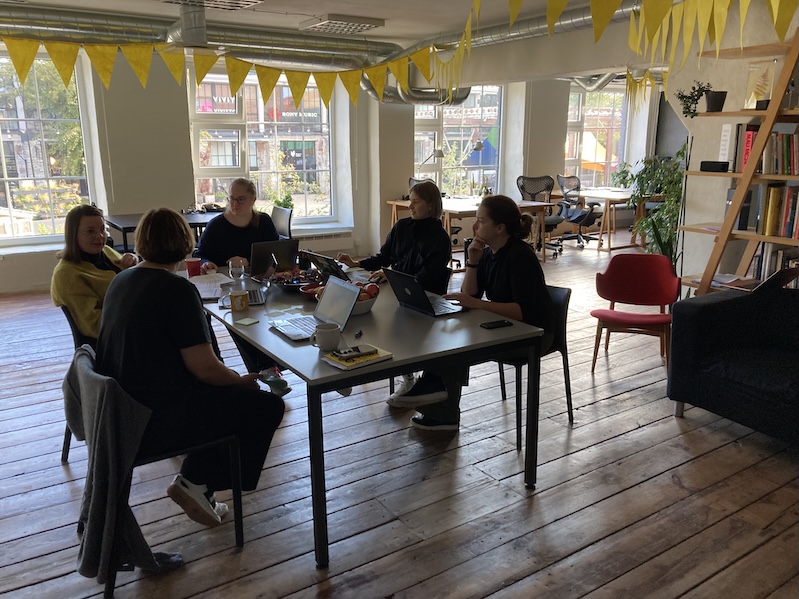 Project team members from LAB University of Applied Sciences and the Estonian Design Centre participating in the kick-off meeting of the Circular Design Training program in Tallinn.