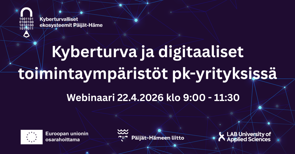 Kyberturva ja digitaaliset toimintaympäristöt webinaari