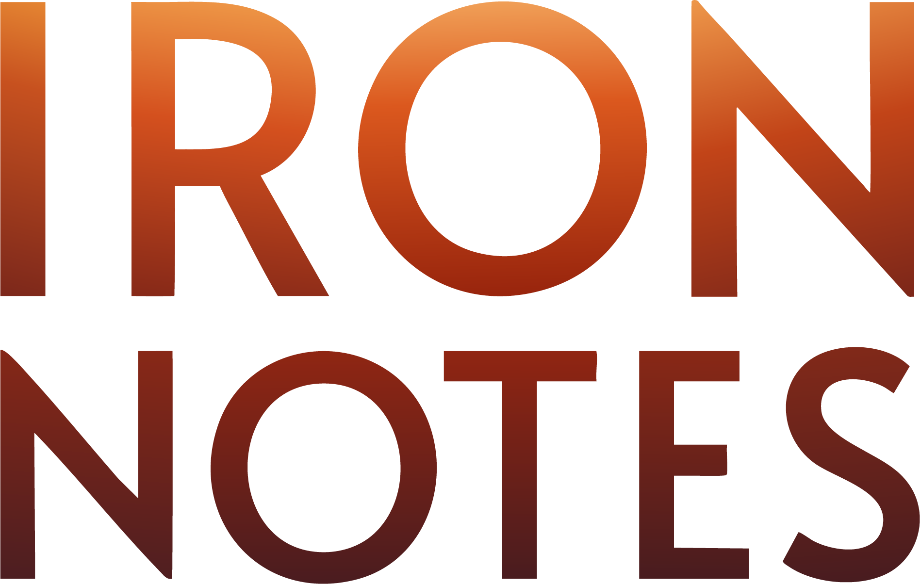 IronNotes-logo, fire colored gradient