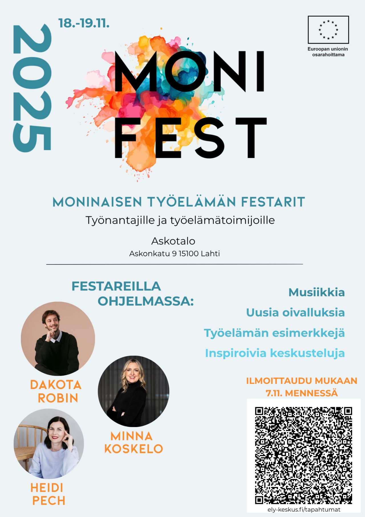 Monifest tapahtuman mainos ja ilmoittautumisohje