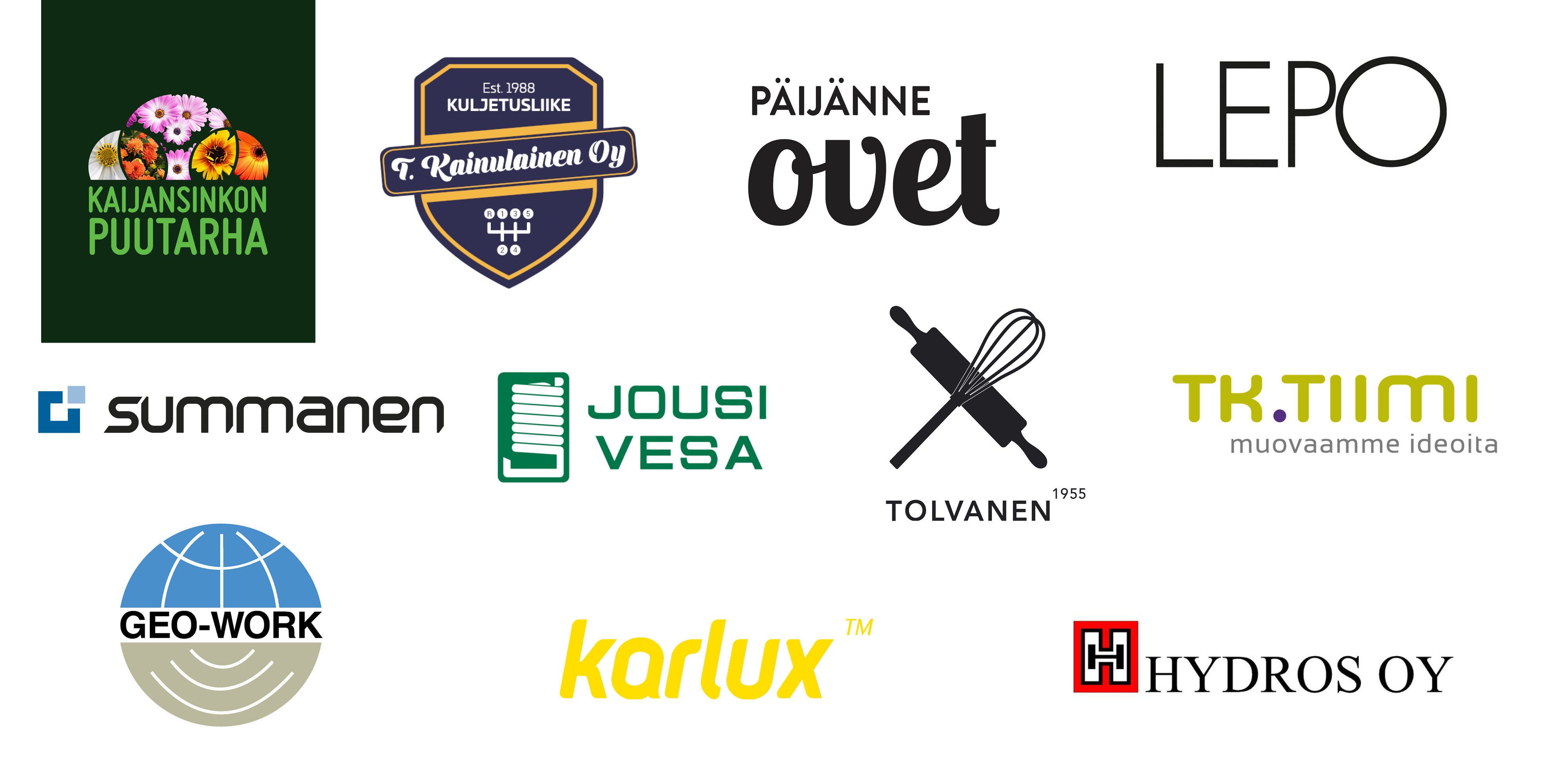 Peilinä perheyritykselle -hankkeen osallistujayrityksien logot.