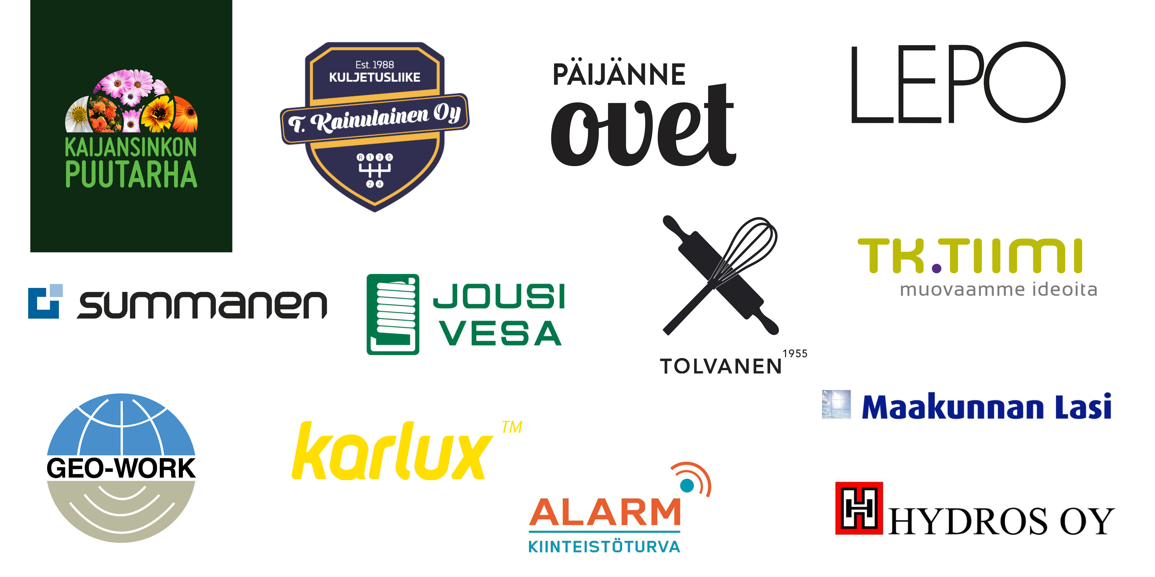 Osallistujayritysten logoja