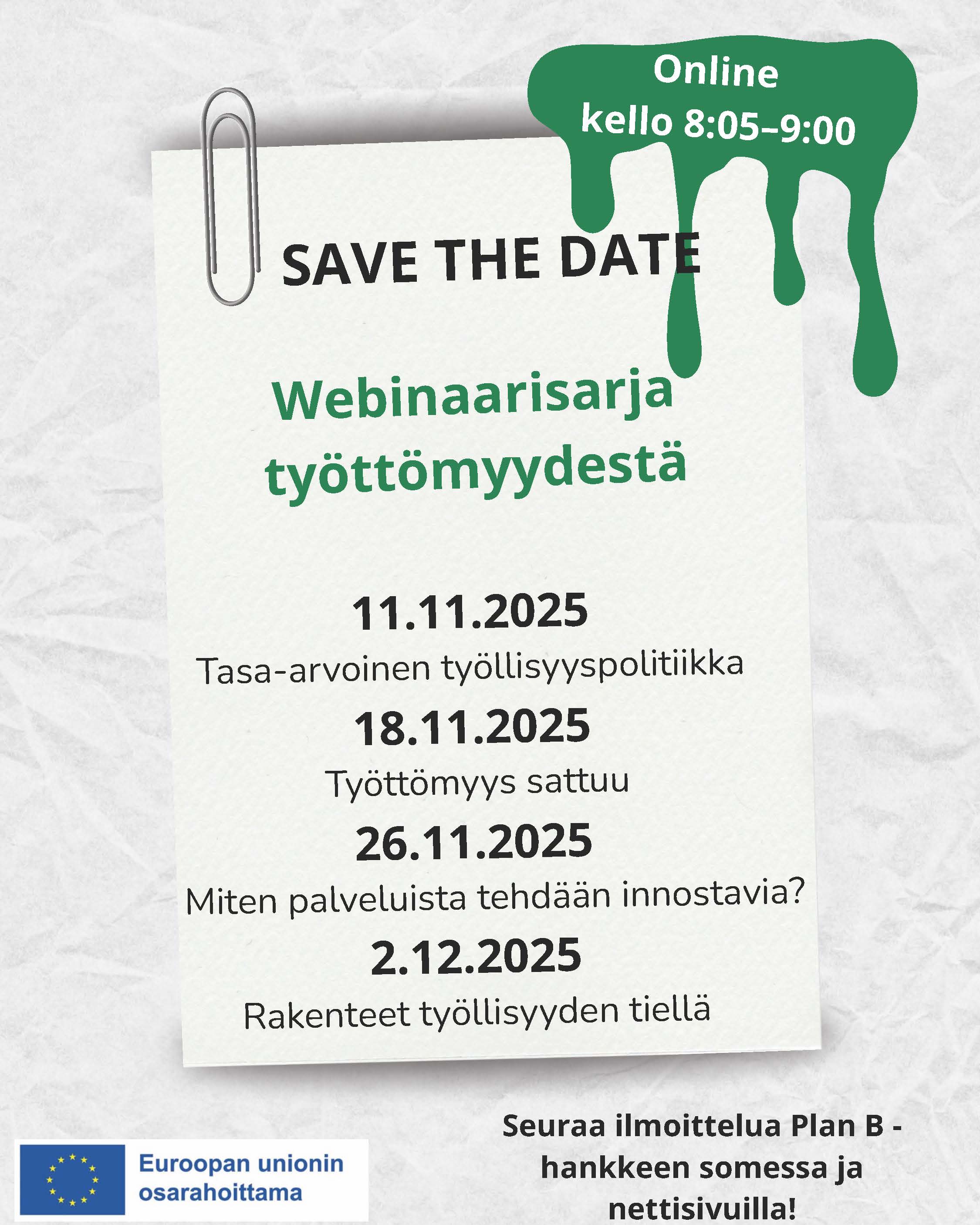 webinaarisarjan save the date mainos