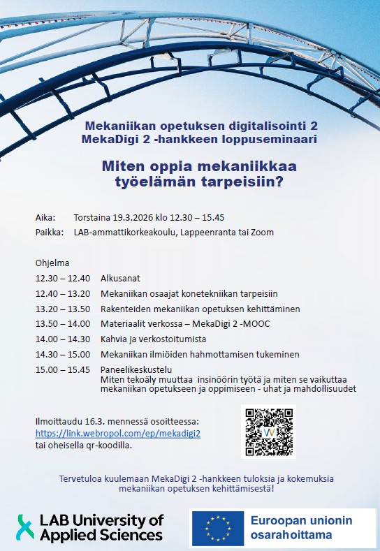 Kutsu Miten oppia mekaniikkaa työelämän tarpeisiin seminaariin