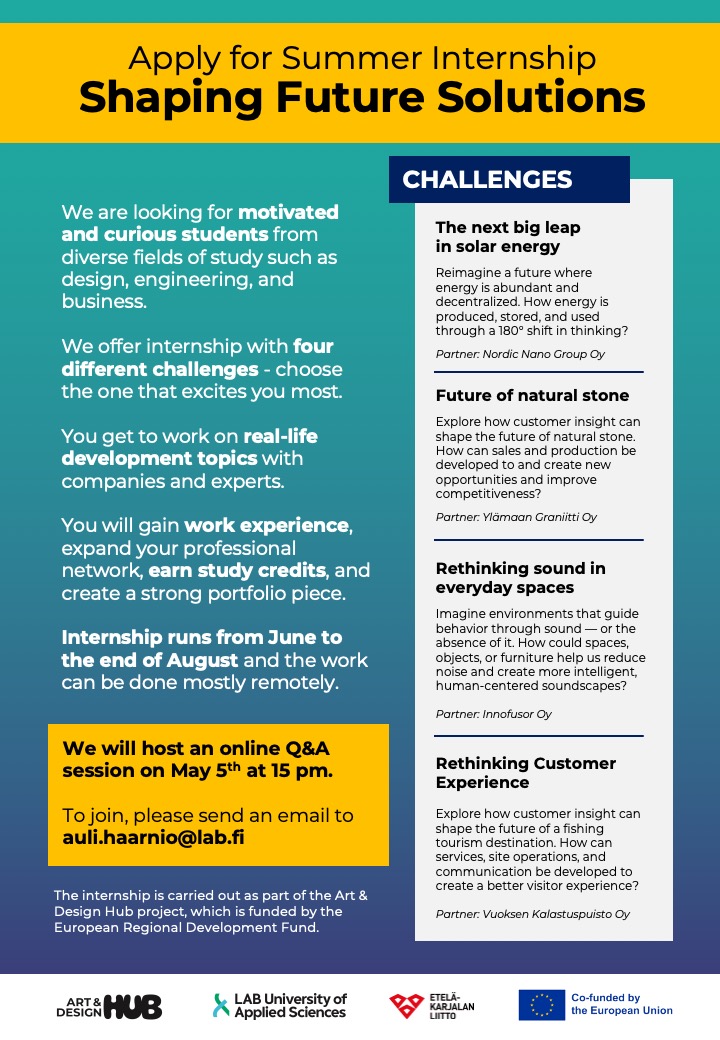 Add for summer internship 2026