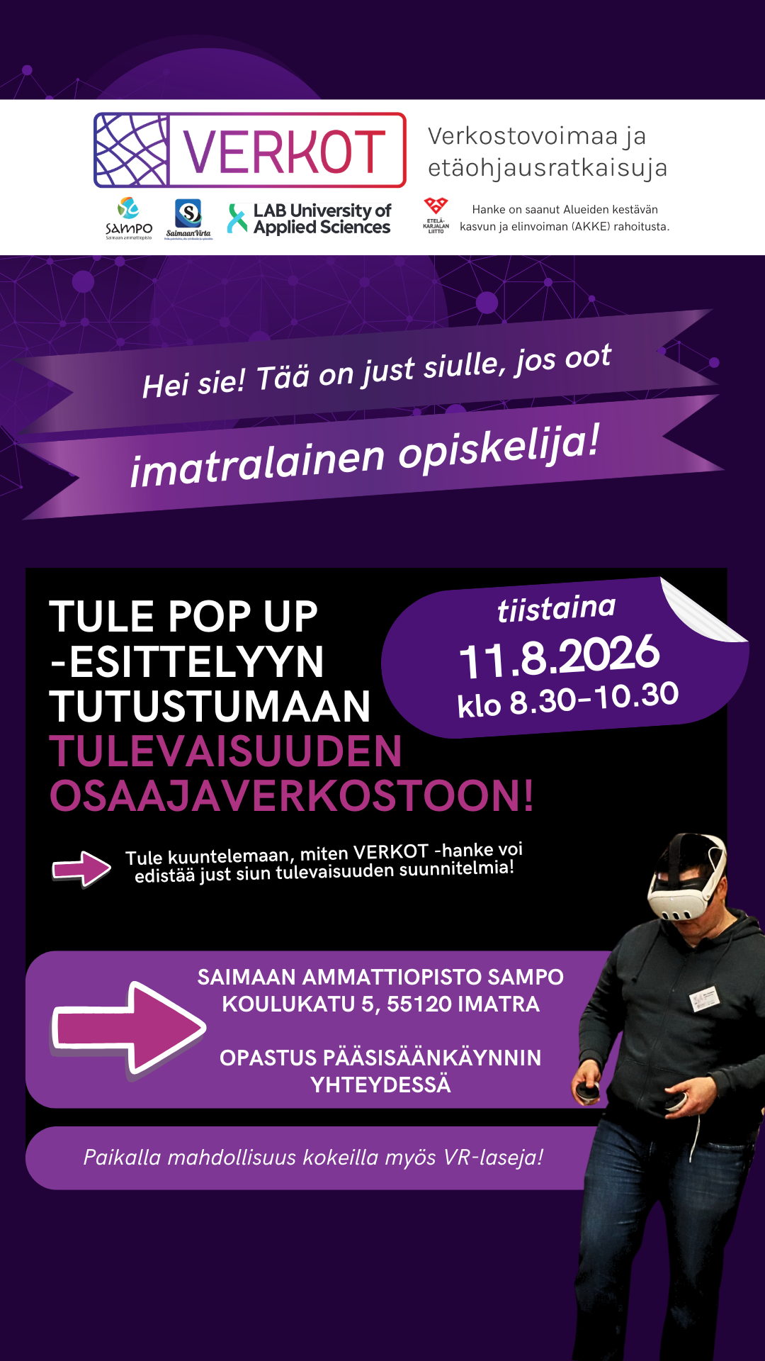 Kutsu Pop-Up esittelyyn 11.8. klo 8.30-10.30 Sampoon Imatralle