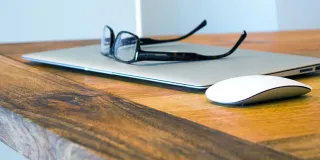 Study life laptop and glasses