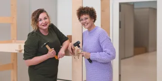 Lehtori Taina Orpana ja TKI-asiantuntija Katariina Mäenpää.