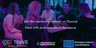 Join the mentoring network on Discord and meet with professionals in the course.