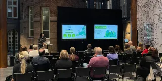 a group of people following the content