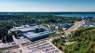 Lahden kampus kuvattuna ilmasta kuvaaja Teemu Leinonen