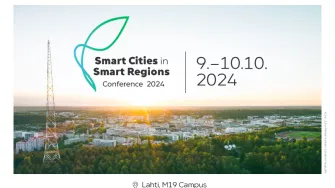 Photo of Lahti City with the logo of the Smart Cities in Smart Regions 2024