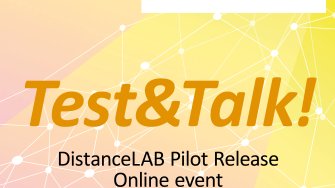 Test&Talk text date Distance LAB project logo EU flag