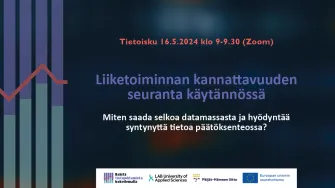 Tietoisku pk-yrityksille: Liiketoiminnan kannattavuuden seuranta käytännössä 16.5. klo 9-9.30