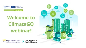 Webinar add with text Welcome to ClimateGO webinar