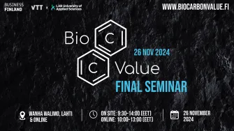 BioCarbonValue Final Seminar banner including main points of event information