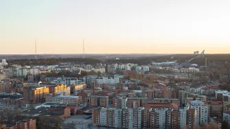 Ilmakuva Lahden keskustasta.