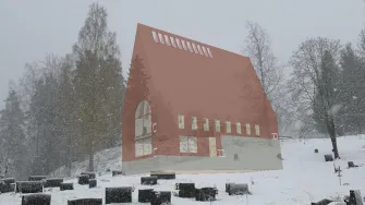 Rautjärven kirkon hahmotuskuva AR-ohjelmalla