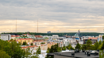 Ilmakuvaa Lahden kaupungista 