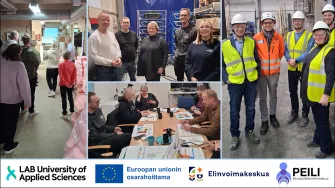 Peilinä perheyritykselle -hankkeen tilaisuuksien kuvia osallistujista.