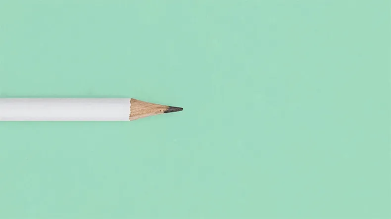 pencil on a light green background