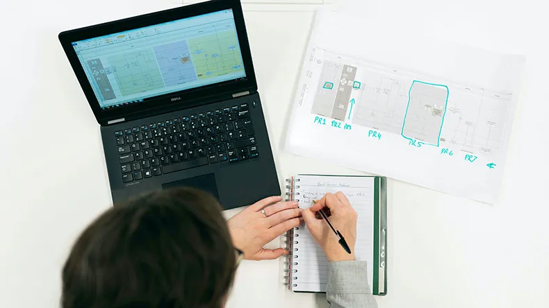 student on a computer