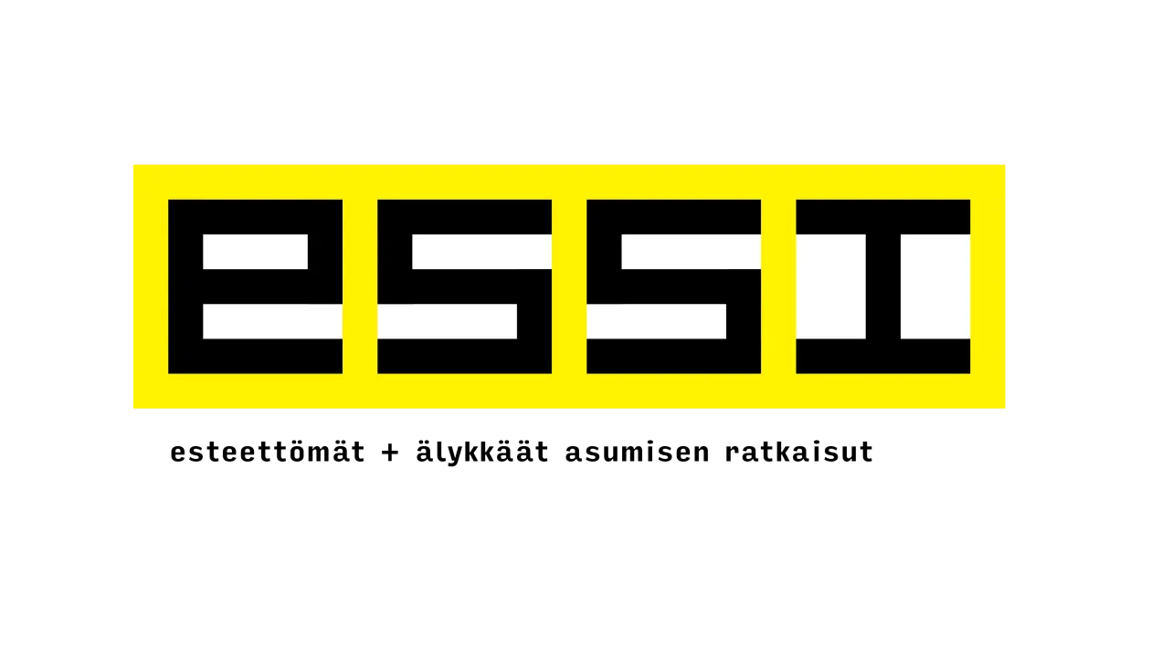 ESSI written in black on a yellow background. Below the projects finnish name.