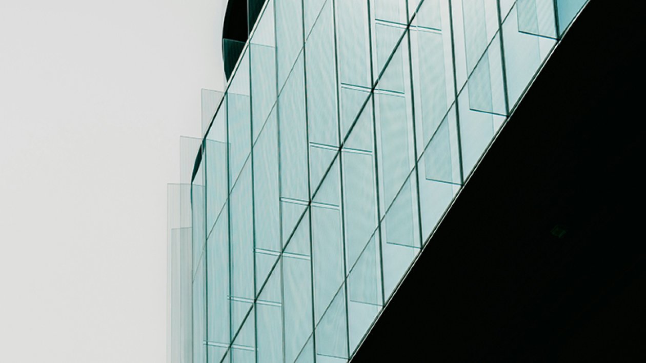 Building wall with glass details.
