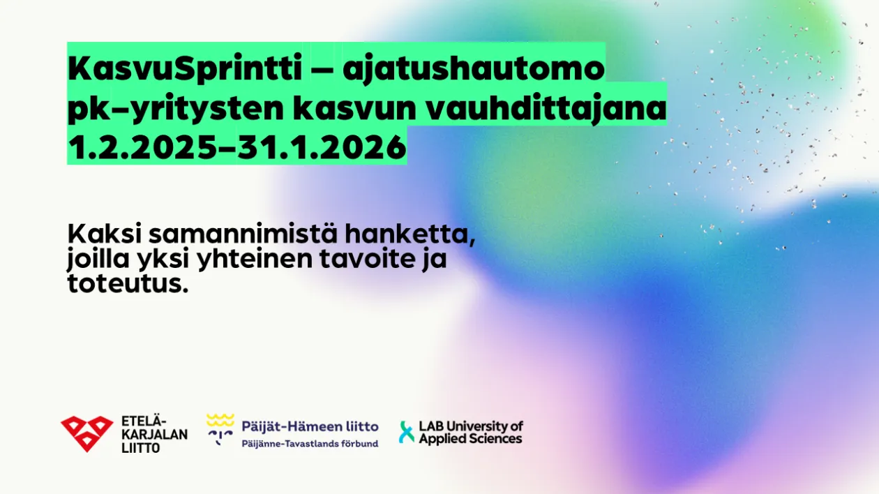 KasvuSprintti. Kaksi samannimistä hanketta, joilla yksi yhteinen tavoite ja toteutus.