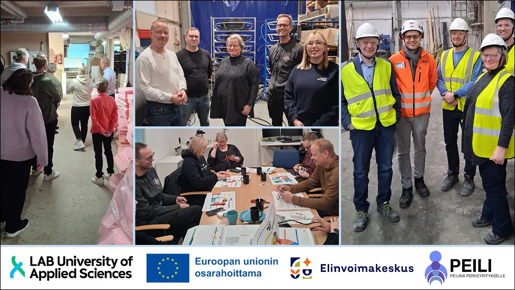 Peilinä perheyritykselle -hankkeen tilaisuuksien kuvia osallistujista.