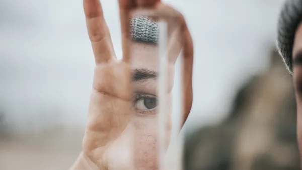 Girls face in the mirror 