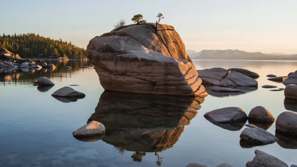 A big stone in the water