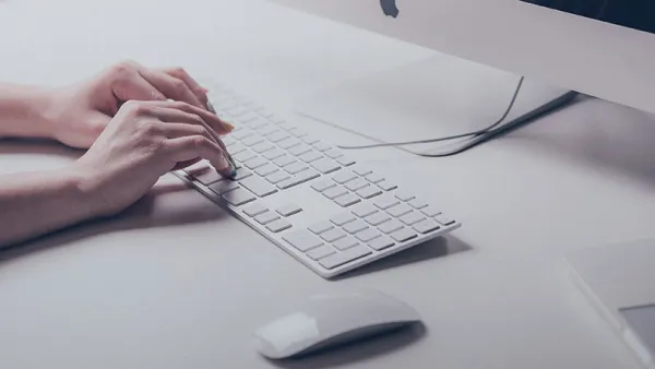 Hands on computer keyboard
