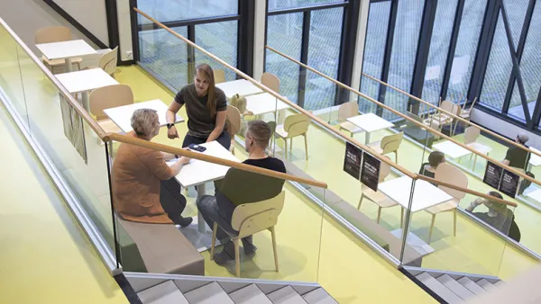 LAB Lahti Campus green stairs 