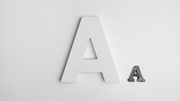 Detail typography white letters