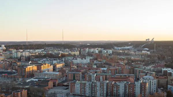 Ilmakuva Lahden keskustasta.