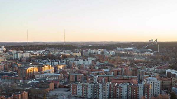 Ilmakuva Lahden keskustasta.