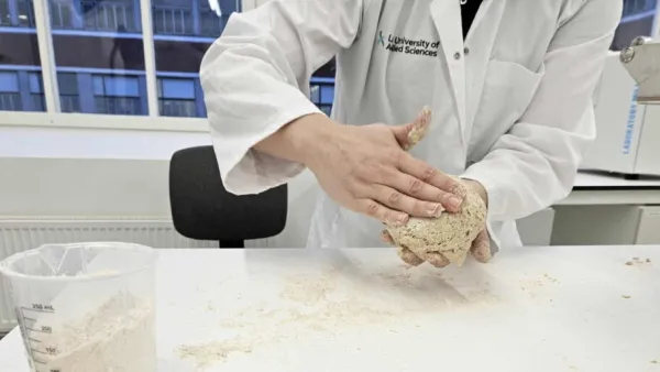 kauraleivonta kädet työstävät taikinaa