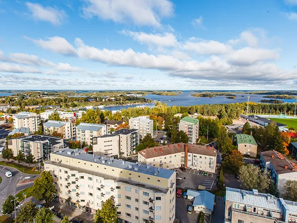 Lappeenrannan kaupunki ilmakuva keskusta