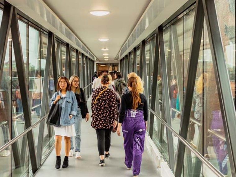 A hallway on Lappeenranta Campus