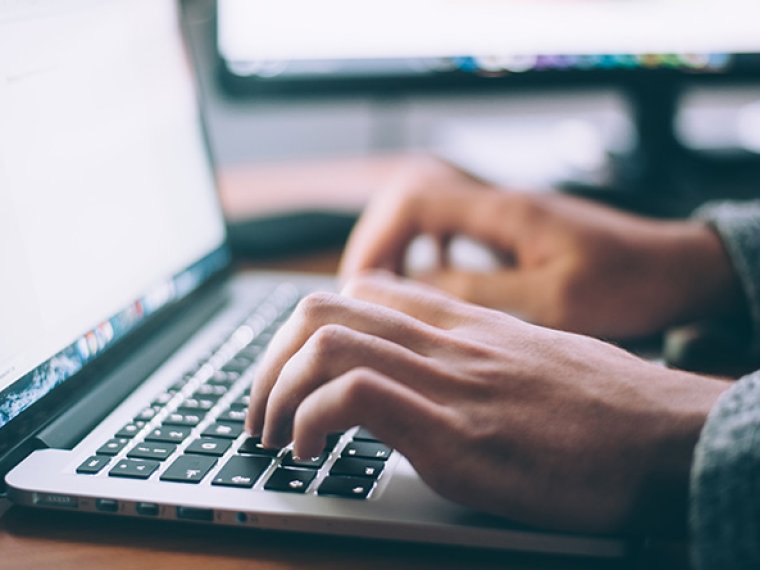 Laptop keyboard writing
