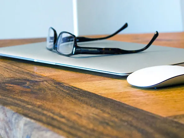 Study life laptop and glasses