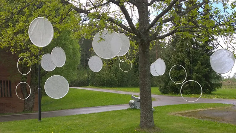 Ympäristötaidetta puussa.