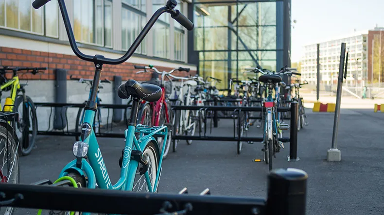 LAB Lahti campus bicycles.