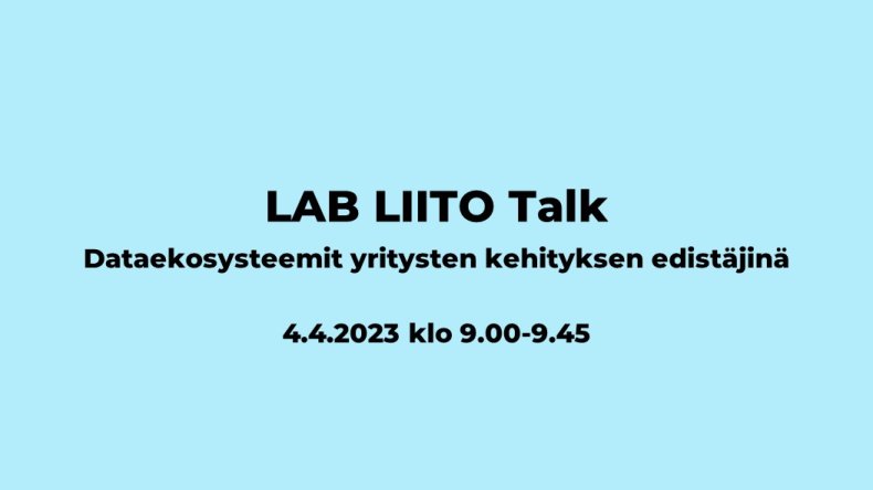 LAB LIITO Talk -asiantuntijaseminaarin 4.4.2023 banneri
