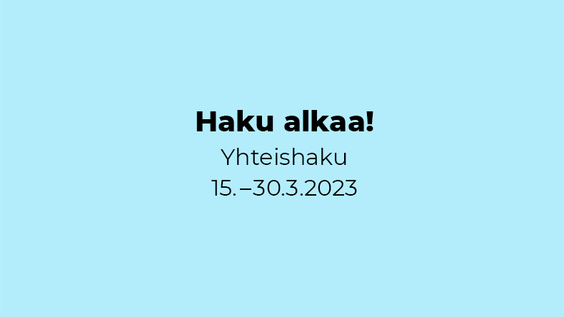 yhteishaku käynnissä 15. - 30.3.2023