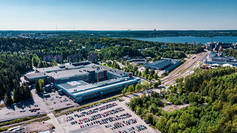 Lahden kampus kuvattuna ilmasta kuvaaja Teemu Leinonen