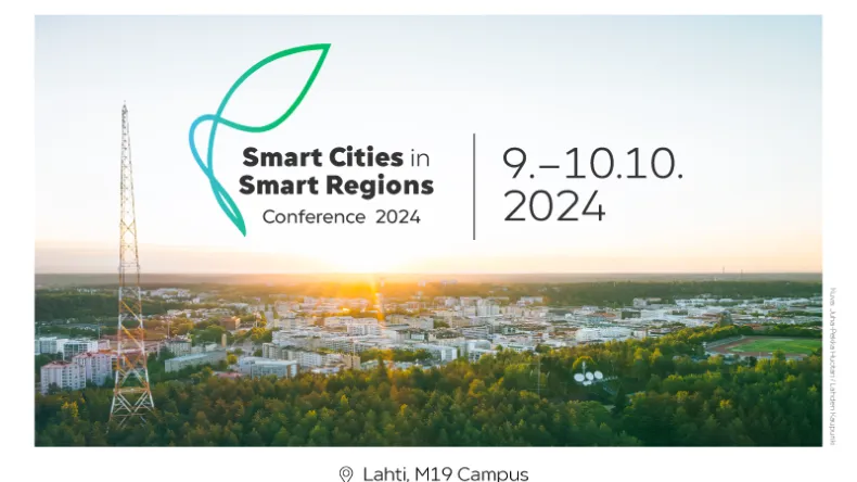 Photo of Lahti City with the logo of the Smart Cities in Smart Regions 2024